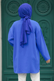 Sax Blue Hijab Turkish Tunic 10224SX - 3