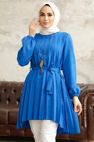  Sax Blue Hijab Turkish Tunic 41233SX - 2
