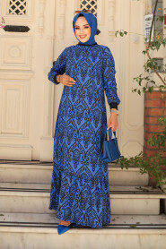  Sax Blue Islamic Clothing Dress 2297SX - 2