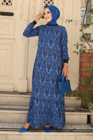  Sax Blue Islamic Clothing Dress 2297SX - 3