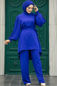  Sax Blue Islamic Clothing Dual Suit 5923SX - 2