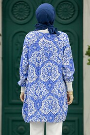  Sax Blue Islamic Clothing Tunic 11901SX - 3
