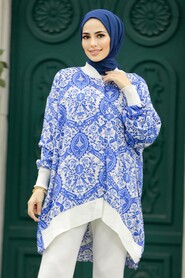  Sax Blue Islamic Clothing Tunic 11901SX - 1