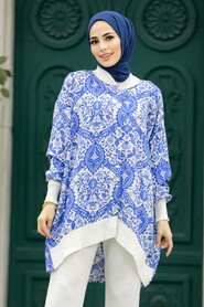  Sax Blue Islamic Clothing Tunic 11901SX - 2
