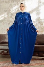  Sax Blue Islamic Clothing Turkish Abaya 17410SX - 2