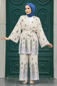  Sax Blue Islamic Clothing Dual Suit 3212SX - 3