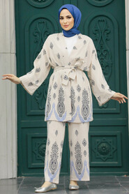  Sax Blue Islamic Clothing Dual Suit 3212SX - 1