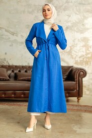  Sax Blue Long Sleeve Coat 11341SX - 2