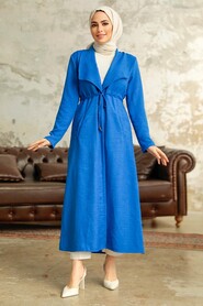  Sax Blue Long Sleeve Coat 11341SX - 1