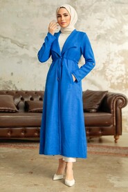  Sax Blue Long Sleeve Coat 11341SX - 3