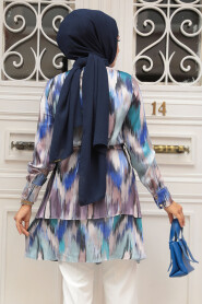 Neva Style - Sax Blue Modest Tops 21066SX - 2