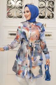 Neva Style - Sax Blue Modest Tops 21101SX - 1