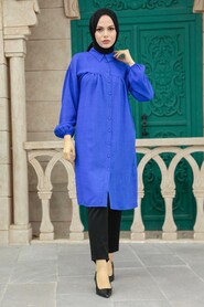  Sax Blue Plus Size Tunic 24511SX - 1