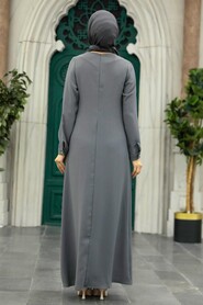  Smoke Color Hijab Turkish Dress 34231FU - 2