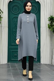  Smoke Color Hijab Turkish Tunic 24471FU - NEVA STYLE