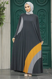  Smoke Color Islamic Clothing Dress 16751FU - 1