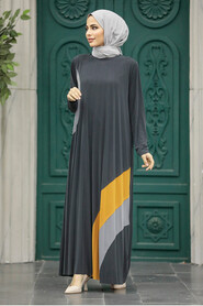  Smoke Color Islamic Clothing Dress 16751FU - 2