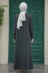  Smoke Color Islamic Clothing Dress 16751FU - 3