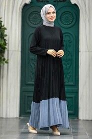  Smoke Color Long Hijab Dress 7684FU - 2