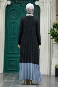  Smoke Color Long Hijab Dress 7684FU - 3