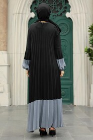  Smoke Color Long Muslim Dress 76842FU - 3