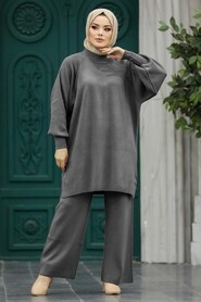  Smoke Color Modest Knitwear Dual Suit 34262FU - NEVA STYLE
