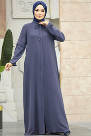  Smoke Color Modest Turkish Abaya 10556FU - 2