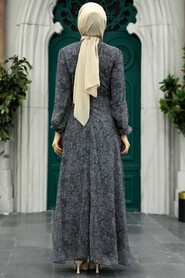  Smoke Color Muslim Long Dress Style 279073FU - 3