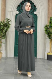  Smoke Color Muslim Long Dress Style 34320FU - NEVA STYLE