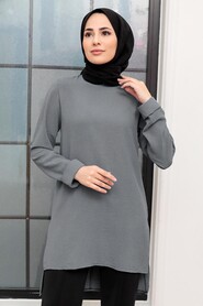  Smoke Color Plus Size Tunic 2146FU - NEVA STYLE