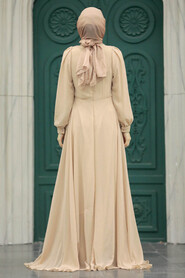  Stylish Beige Islamic Evening Gown 3435BEJ - 3
