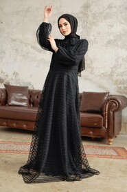  Stylish Black Islamic Clothing Prom Dress 38920S - 2