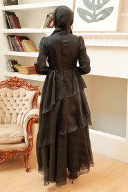  Stylish Black Islamic Engagement Dress 25825S - 2