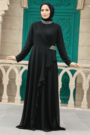  Stylish Black Islamic Evening Dress 25850S - 2