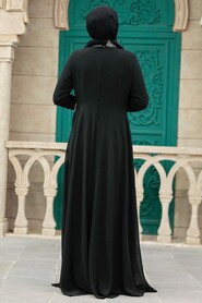  Stylish Black Islamic Evening Dress 25850S - 3