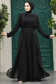  Stylish Black Islamic Evening Gown 379300S - 2