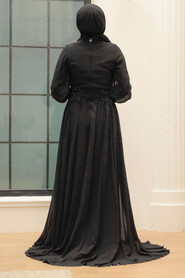  Stylish Black Islamic Wedding Gown 766S - 5