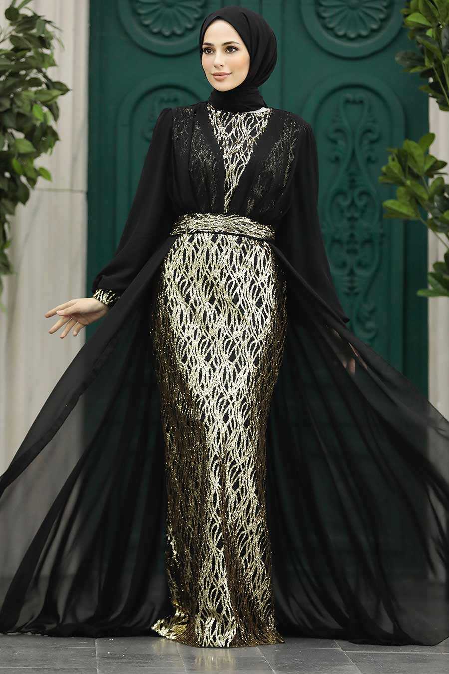 Neva Style - Stylish Black Modest Evening Dress 50173S