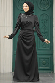  Stylish Black Muslim Bridesmaid Dress 40773S - Thumbnail