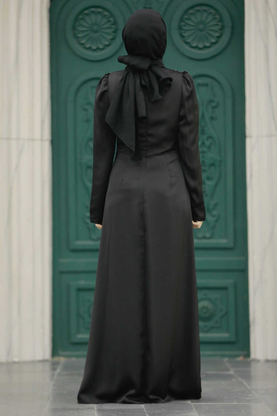  Stylish Black Muslim Bridesmaid Dress 40773S