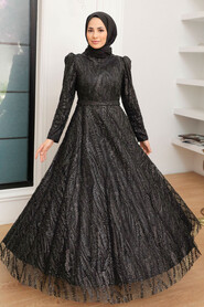  Stylish Black Muslim Evening Dress 22661S - 1