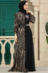  Stylish Brown Hijab Wedding Dress 39053KH - 1