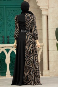  Stylish Brown Hijab Wedding Dress 39053KH - 3