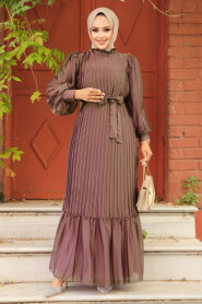  Stylish Brown Islamic Clothing Engagement Dress 39651KH - NEVA STYLE