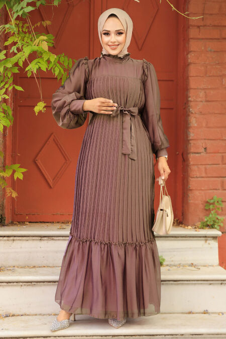  Stylish Brown Islamic Clothing Engagement Dress 39651KH - NEVA STYLE