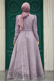  Stylish Dark Lila Modest Evening Gown 23070KLILA - 4