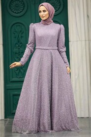  Stylish Dark Lila Modest Evening Gown 23070KLILA - 2