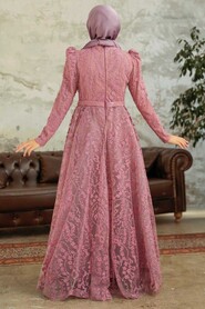  Stylish Dusty Rose Hijab Bridesmaid Dress 22780GK - 4