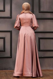  Stylish Dusty Rose Hijab Wedding Gown 2205GK - 3