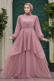  Stylish Dusty Rose Islamic Clothing Evening Dress 22123GK - 1